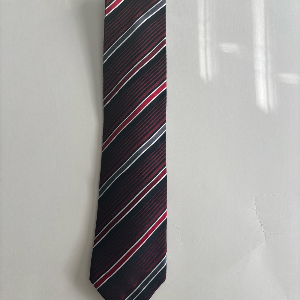 Elegant Black and Red Striped Tie